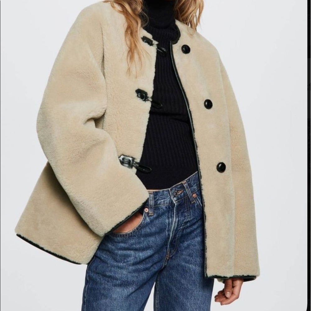 Mango Appliqués Faux-Fur Coat - BNWT XS